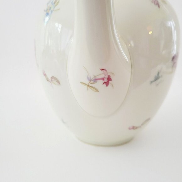 Vintage German Floral Teapot Pretty Pink & Orange Flowers H&C Heinrich Elegant - Picture 7 of 10